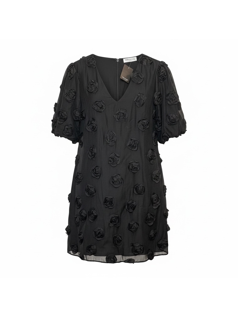 NWT Impressions 3D Rosette Applique Mini Dress, Black, 2XL - Picture 2 of 5